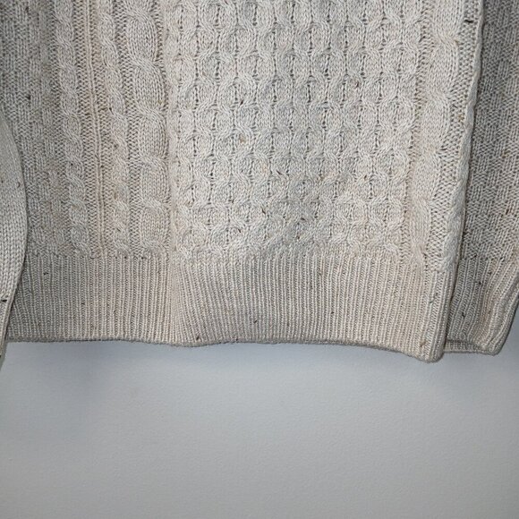 SKY BLUE 1\4 ZIP CABLE KNIT CARDIGAN OATMEAL COLOR MENS SIZE MEDIUM - Picture 2 of 7